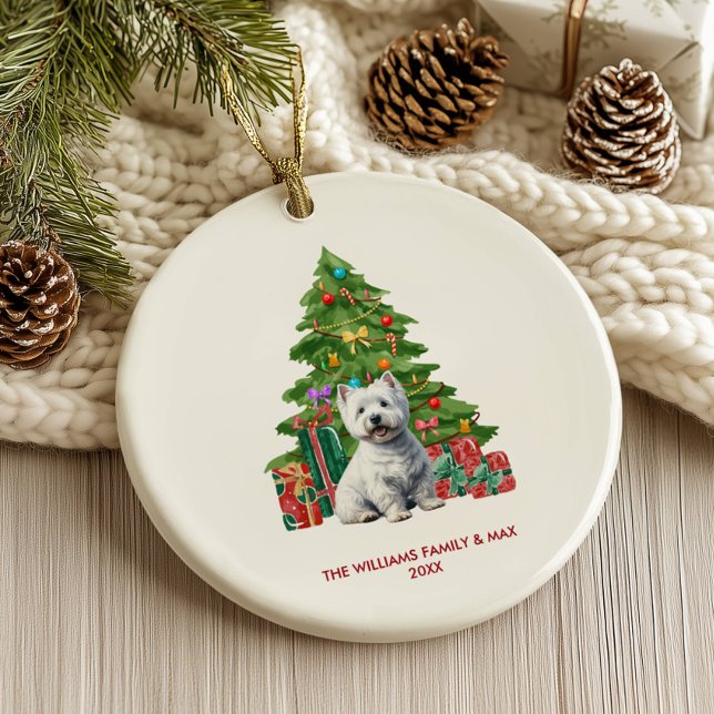 Adorno De Cerámica Navidades personalizados del perro del territorio  (Subido por el creador)