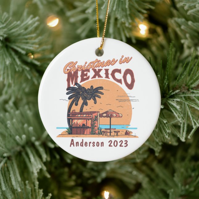 Adorno De Cerámica Navidades personalizados en vacaciones en playa de (Árbol)