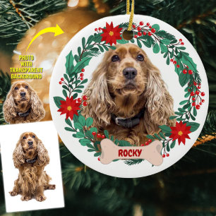 Adorno De Cerámica Navidades personalizados escriben con foto de Masc