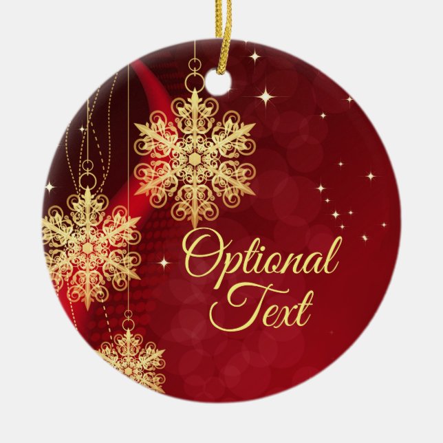 Adorno De Cerámica Navidades Personalizados filigreses de copos de ni (Frente)