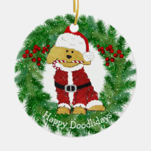 Navidades personalizados Goldendoodle Santa Claus