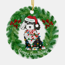 Adorno De Cerámica Navidades personalizados iluminan Sheepadoodle