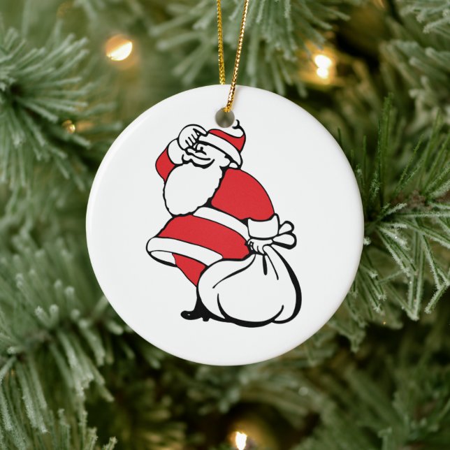 Adorno De Cerámica Navidades personalizados Jolly Santa Claus, despid (Árbol)