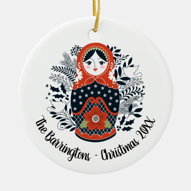 Adorno De Cerámica Navidades personalizados Matryoshka Nesting Doll (Frente)