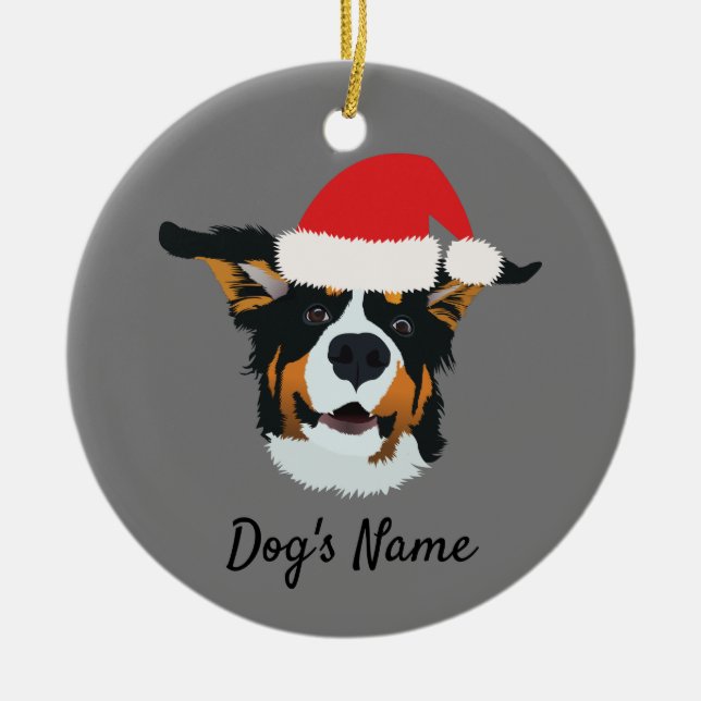 Adorno De Cerámica Navidades personalizados Perro de montaña Bernese (Frente)