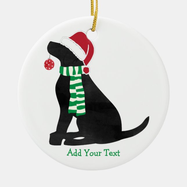 Adorno De Cerámica Navidades personalizados perro de vacaciones en el (Frente)