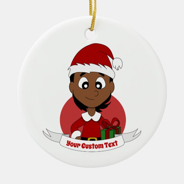 Adorno De Cerámica navidades personalizados personalizado chica (Frente)
