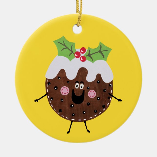 Adorno De Cerámica Navidades personalizados pudding (Frente)