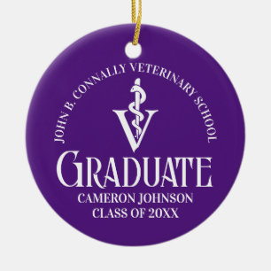 Adorno De Cerámica Navidades personalizados Purple Veterinary School