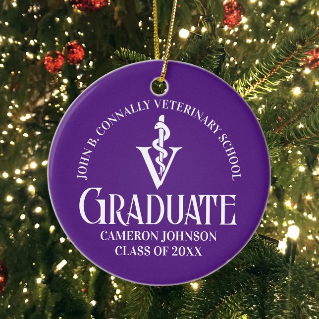 Adorno De Cerámica Navidades personalizados Purple Veterinary School  (Subido por el creador)