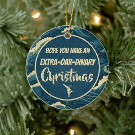Adorno De Cerámica Navidades personalizados remando divertido ornamen