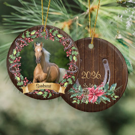 Adorno De Cerámica Navidades personalizados rusos de fotos de caballo