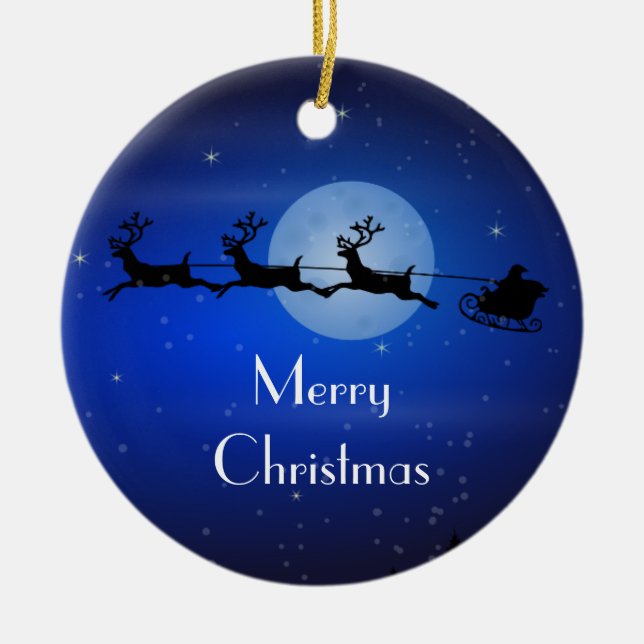 Adorno De Cerámica Navidades personalizados Santa (Frente)