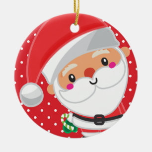 Adorno De Cerámica Navidades Personalizados Santa Claus Cutie