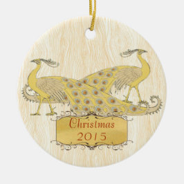 Adorno De Cerámica Navidades personalizados Viñosos Peacocks