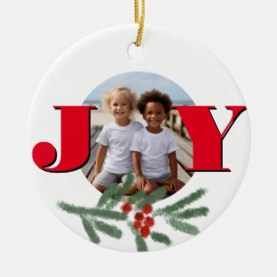 Adorno De Cerámica Navidades personalizan la plantilla de fotos de JO