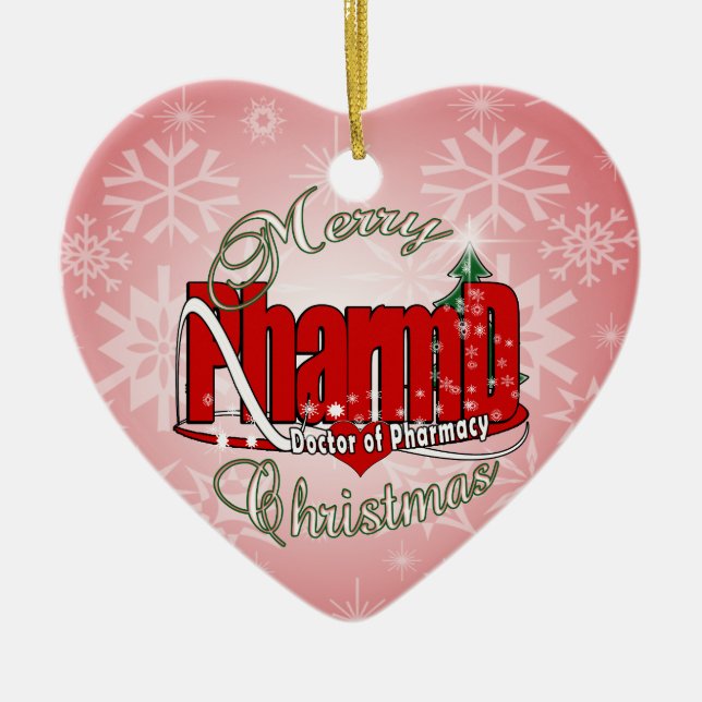 Adorno De Cerámica NAVIDADES PharmD Médica de Farmacia (Frente)