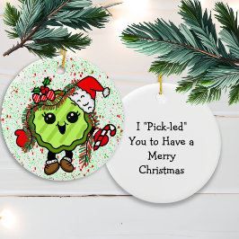 Adorno De Cerámica Navidades Pickle | Divertido Holiday Pickle