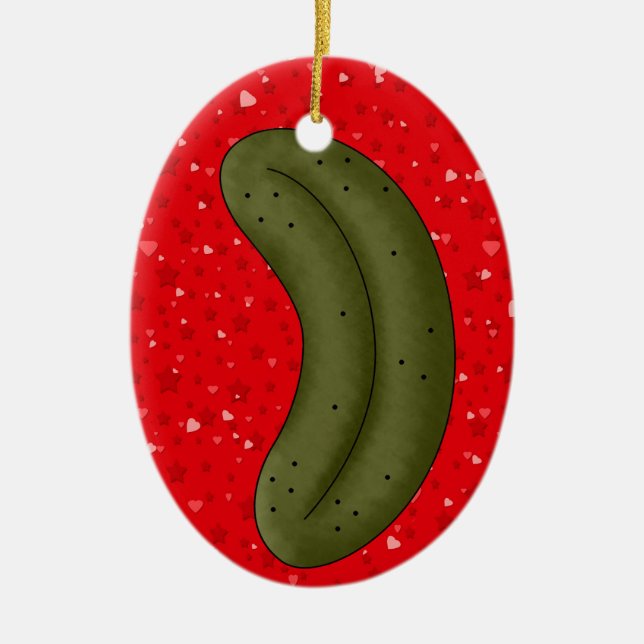 Adorno De Cerámica Navidades Pickle Legend 2 (Frente)