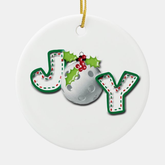 Adorno De Cerámica Navidades Pickleball Joy (Frente)