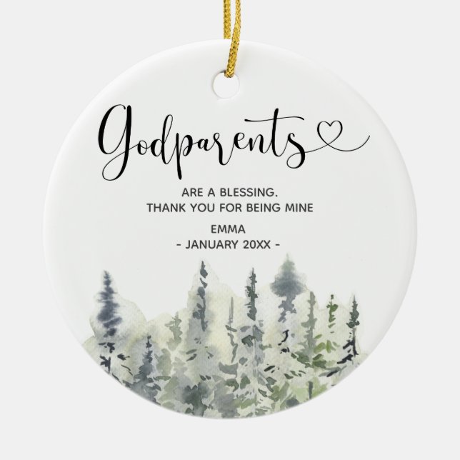 Adorno De Cerámica Navidades Pine Tree Forest personalizadas (Frente)