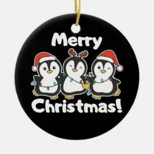 Adorno De Cerámica Navidades Pingüinos Animales Cutan Pingüinos Cerám