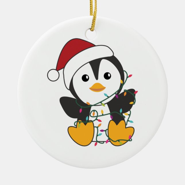 Adorno De Cerámica Navidades pingüinos nevan animales de invierno pin (Frente)