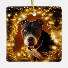 Adorno De Cerámica Navidades Pit Bull