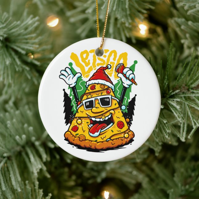 Adorno De Cerámica Navidades Pizza Tree iluminan navidades de más cru (Árbol)