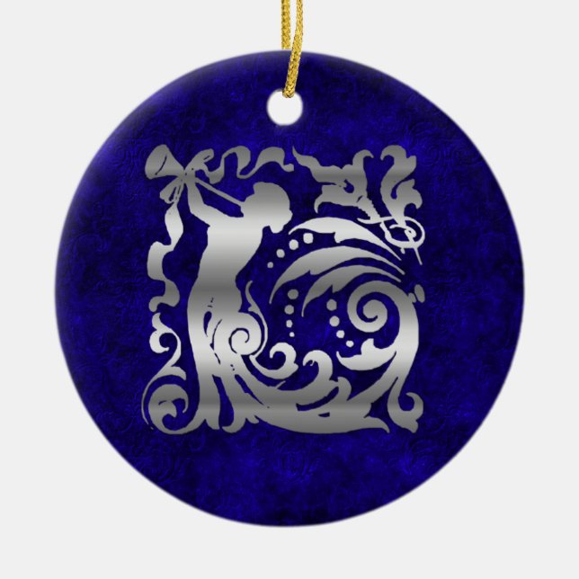 Adorno De Cerámica Navidades plateados decorativos (Frente)