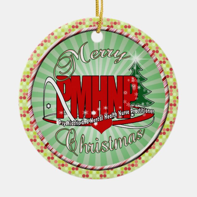 Adorno De Cerámica Navidades PMHNP Enfermero psiquiátrico de salud me (Frente)