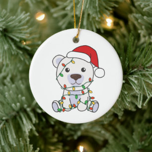 Adorno De Cerámica Navidades Polar Oso Animales De Invierno Osos Pola