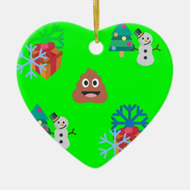 Adorno De Cerámica navidades poop emoji (Frente)