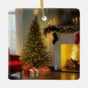 Adorno De Cerámica Navidades Por El Fuego