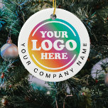 Adorno De Cerámica Navidades promocionales de logotipos de empresas<br><div class="desc">Gran artículo promocional de empresa. Simplemente agregue su propio logotipo y los detalles de la empresa personalizar utilizando la plantilla proporcionada.</div>