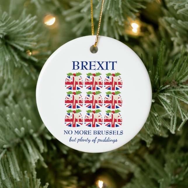 Adorno De Cerámica Navidades Pudding | Unión Jack | BREXIT (Árbol)