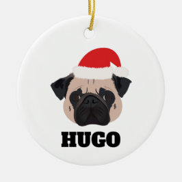 Adorno De Cerámica Navidades Pug