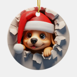 Adorno De Cerámica Navidades Puppy 3D Efecto NO 3D Real