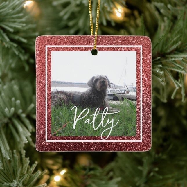 Adorno De Cerámica Navidades Purpurina rojo Biblia contra esperanza (Árbol)