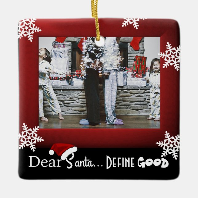 Adorno De Cerámica navidades "Queridos Santa Define Good" (Anverso)