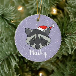 Adorno De Cerámica Navidades Raccoon