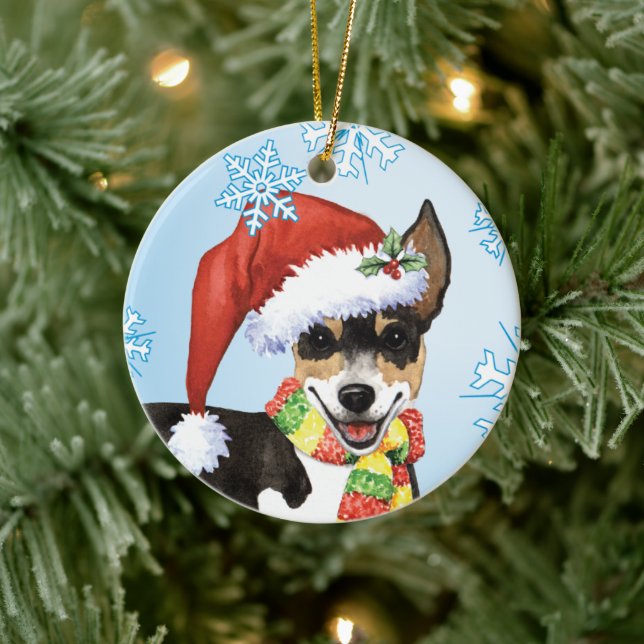 Adorno De Cerámica Navidades Rat Terrier (Árbol)