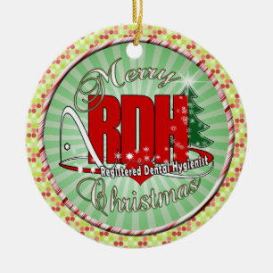 Adorno De Cerámica NAVIDADES RDH Higienista dental registrado