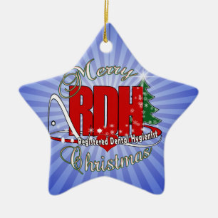 Adorno De Cerámica NAVIDADES RDH Higienista dental registrado