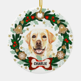 Adorno De Cerámica Navidades recuperadores de labrador amarillo Cooki