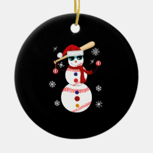 Adorno De Cerámica Navidades Regalo de Snowman Santa Hat de béisbol