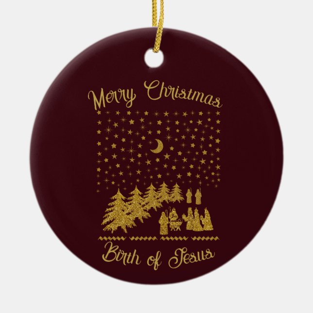 Adorno De Cerámica Navidades religiosos, nacimiento de Jesús (Frente)