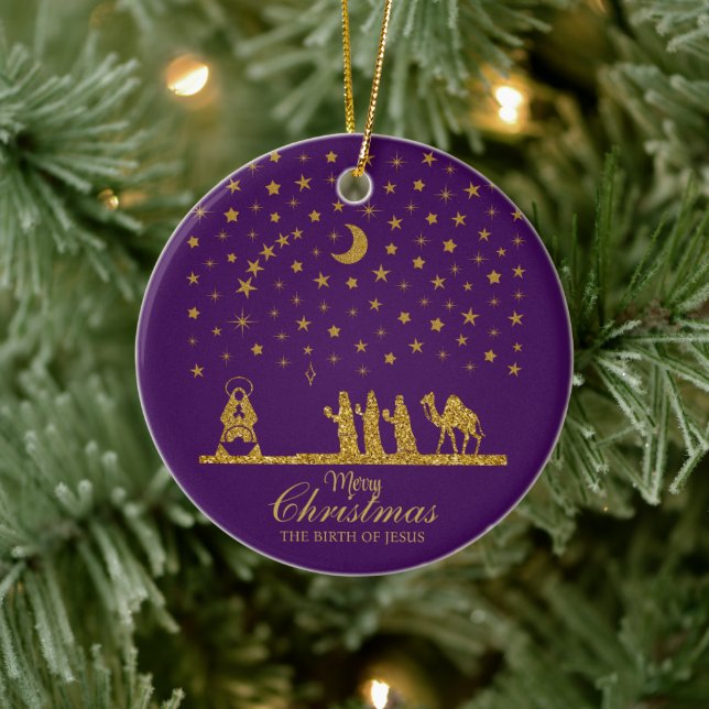 Adorno De Cerámica Navidades religiosos, nacimiento de Jesús, tres re (Árbol)