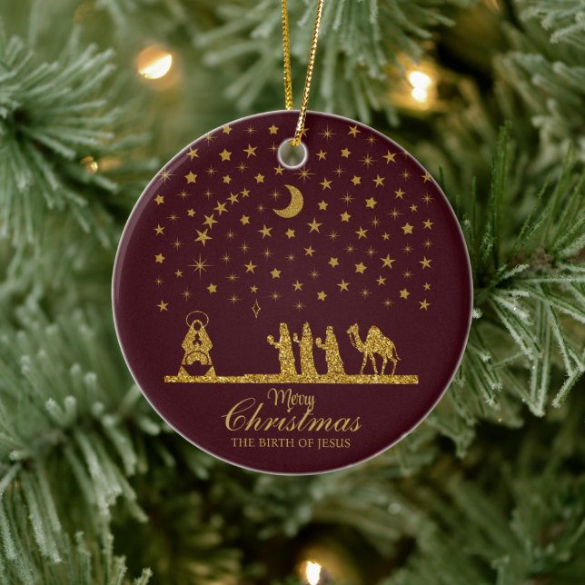 Adorno De Cerámica Navidades religiosos, nacimiento de Jesús, tres re (Árbol)