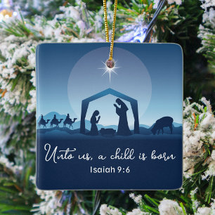 Adorno De Cerámica Navidades religiosos Natividad Escena cristiana az